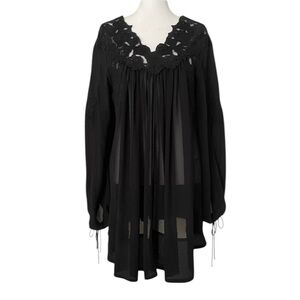 Snidel Sheer Tunic with Lace Accents